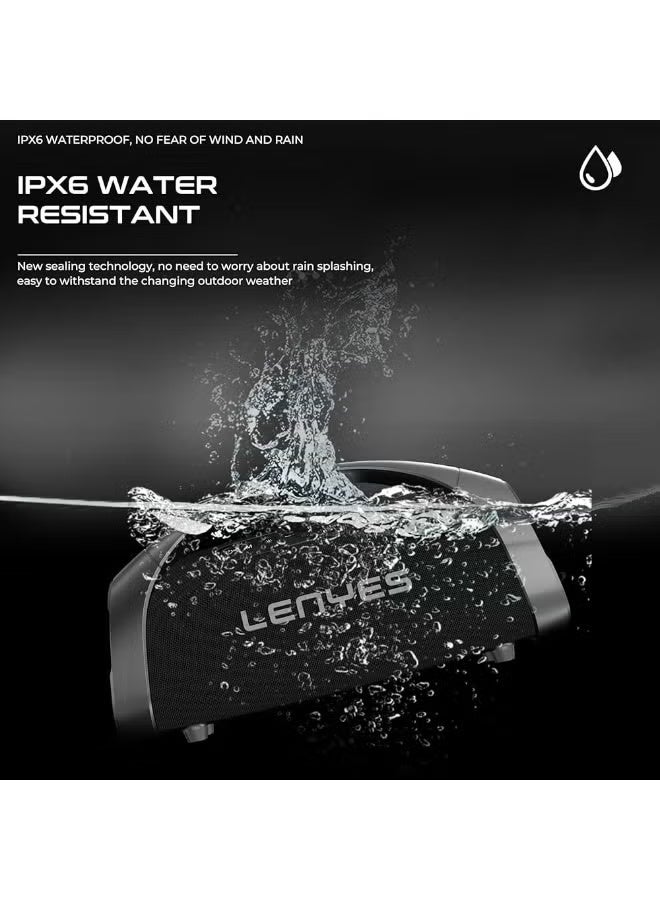 Lenyes سماعة حفلات لاسلكية لينيس S873 400 واط | بطارية 30000 مللي أمبير | مدخل جيتار وتوصيل TWS - Image 2